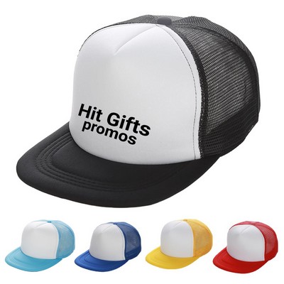 Flat Bill Mesh Trucker Cap