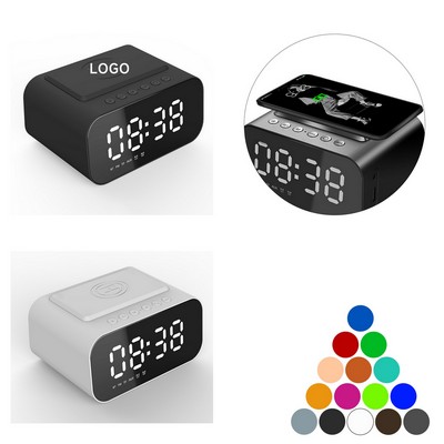 Digital Alarm Clock and Wireless Charging Bluetooth Speaker