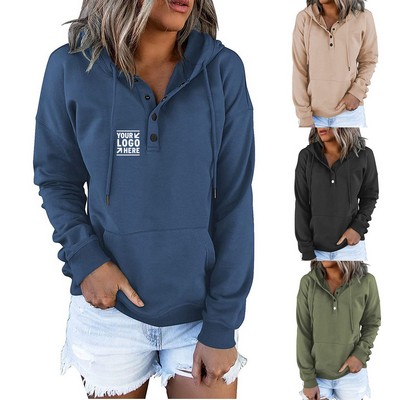 Women's Casual Solid Pullover Hoodie