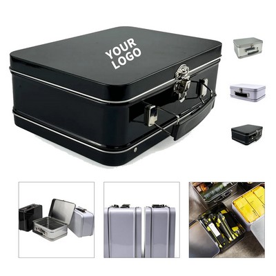Full Color Retro Metal Tin Lunch Box with Clasp Closure Handle