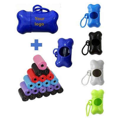 Bone Shaped Poop Bag Dispenser With Carabiner