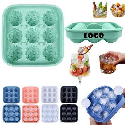 9-Cavity Soccer Ball Ice Cube Trays Made of Silicone