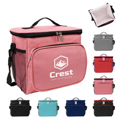11L Insulated Cooler Lunch Bag W/ Shoulder Strap & Handles