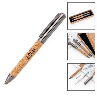 Cork Accent Metal Ballpoint Pen