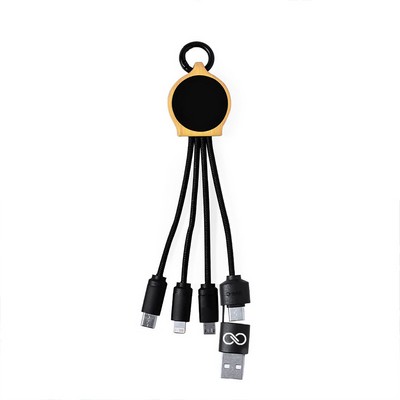 3-in-1 Nylon Braided Charging Cable USB Keychain Charger