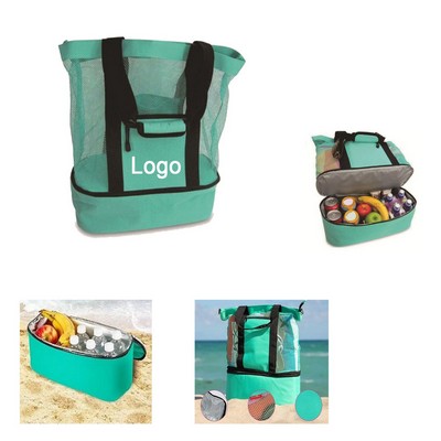 Beach Tote Bag with Cooler Compartment