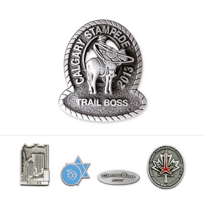 Custom Solid Pewter Lapel Pin (½")