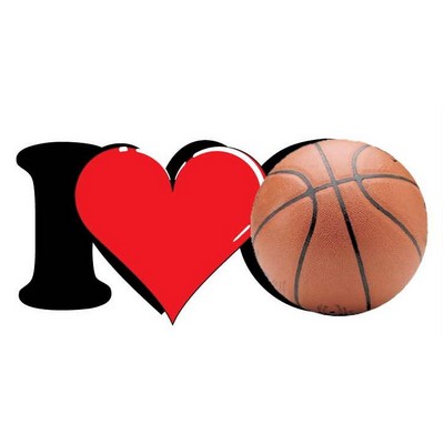 I Love Basketball Acrylic Coaster w/Felt Back