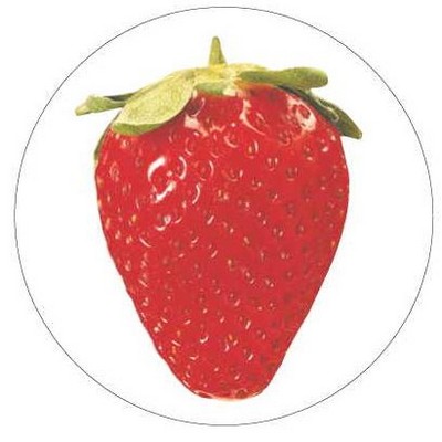 Strawberry Round Metal Photo Magnet (2 1/2")