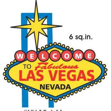 Las Vegas Sign Magnet w/ Full Magnetic Back (6 Square Inch)
