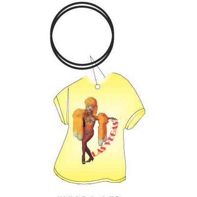 Showgirl in Yellow T-Shirt Key Chain w/Clear Mirror Back (4 Square Inch)