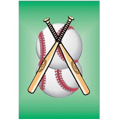 Baseballs & Bats Rectangle Badge w/ Bar Pin (2.5"x3.5")