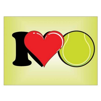 I Love Tennis Metal Photo Magnet w/ Magnetic Back (2 1/2"x3 1/2")