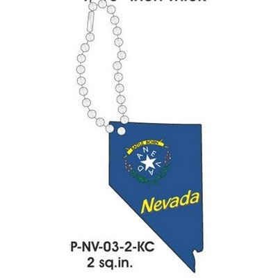 Nevada Battle Born Promotional Key Chain w/ Black Back (2 Square Inch)