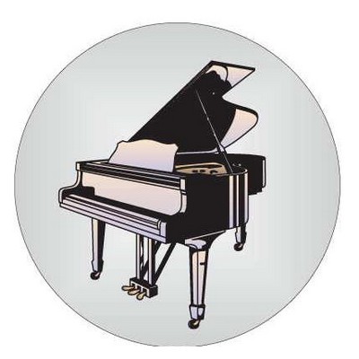 Piano Round Metal Photo Magnet (2 1/2")