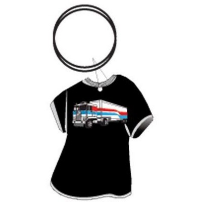 Semi Truck T Shirt Executive Key Chain w/Mirrored Back (4 Square Inch)