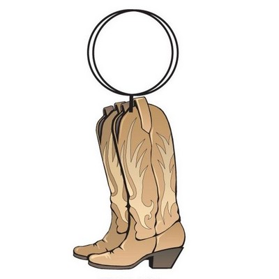 Cowboy Boots Executive Key Chain w/Mirrored Back (3 Square Inch)