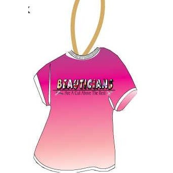 Beautician Slogan T-Shirt Promotional Ornament w/ Black Back (4 Square Inch)