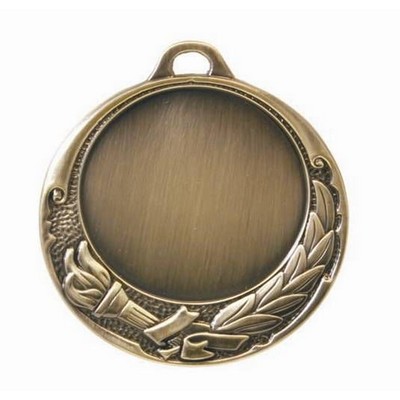 Medal, "Insert Holder" Torch/Leaf Design - 2-3/4" Dia