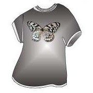 Black & White Butterfly T-Shirt Lapel Pin