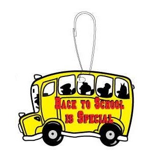 School Bus w/ Slogan Zipper Pull