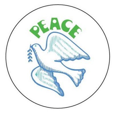 Peace Dove Round Metal Photo Magnet (2 1/2")