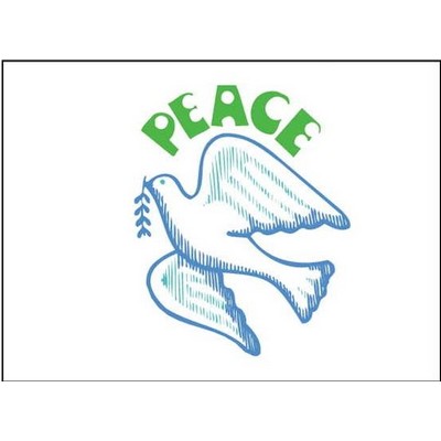 Peace Dove Rectangle Badge w/ Bar Pin (2"x3")