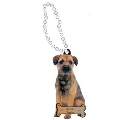 Border Terrier Promotional Key Chain w/ Black Back (4 Square Inch)