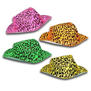 Neon Animal Print Gangster Hat