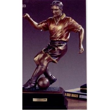 Soccer Player Ball Control Trophy w/Rectangle Base (7"x13.5")
