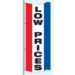 Double Faced Stock Message Interceptor® Drape Flag (Low Prices) (3' x 8')