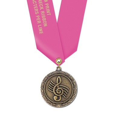 Music Cast MX Medal w/Satin Neck Ribbon (1½")