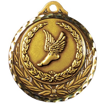 Stock Diamond Struck Medal (Track Winged Foot) 2 3/4"