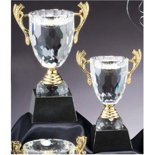 Gold Trim Crystal Loving Cup - Large