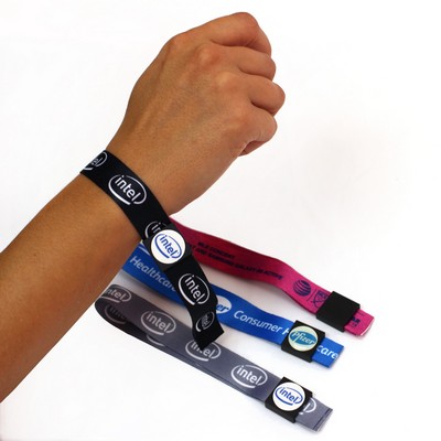 Wristband - LockBand - 3/4" (0.75" / 19mm) Fabric with Flat Locking Slider - One Time Use