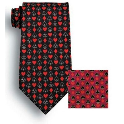 Full House Burgundy Red Novelty Tie