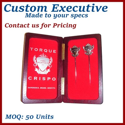 American Walnut Mahogany Stain & Lacquer Presentation Custom Wooden Box - Made to Order