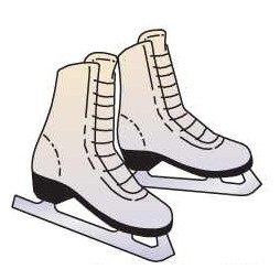Ice Skates Promotional Magnet w/ Strip Magnet (10 Square Inch)