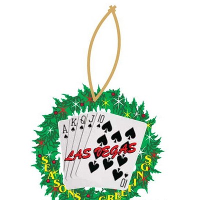 Spades Royal Flush Wreath Ornament w/ Clear Mirror Back (2 Square Inch)