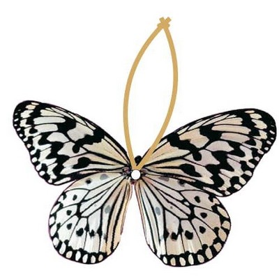 Black & White Butterfly Promotional Ornament w/ Black Back (3 Square Inch)