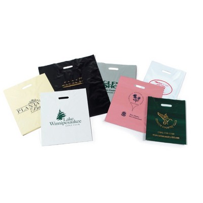Patch Handle Plastic Bag Hot Stamped (12"x15")
