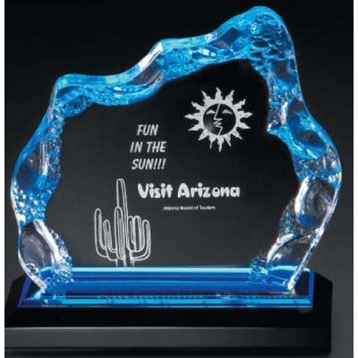Blue Glacier Award w/ Reflective Base (6"x6")