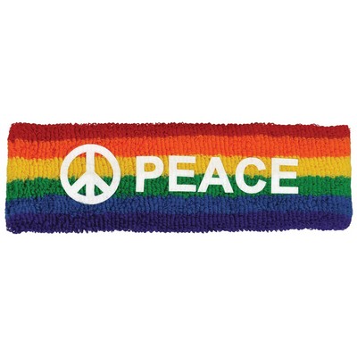 Made in the USA Heavyweight Rainbow Headband w/1-Color Heat Transfer or Applique