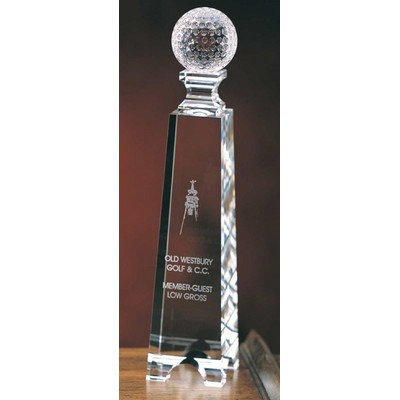 Golf Gate Tower Optic Crystal Award (2½"x 11")