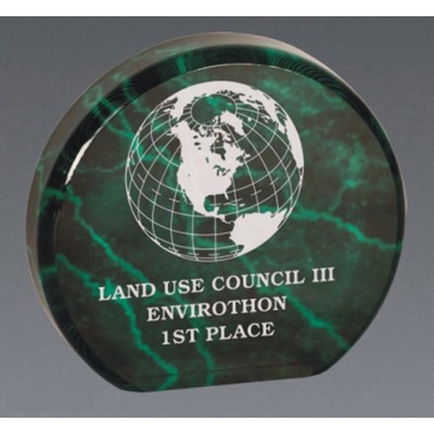 Green Acrylic Round Award (4"x1")