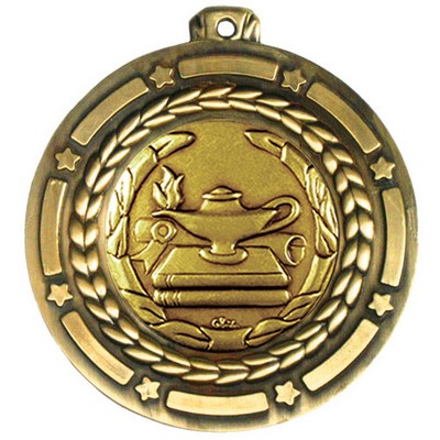 Stock Star Struck Medal (Lamp of Knowledge) 3 1/2"