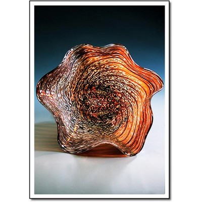 Conch Shell Art Glass Bowl w/ Marble Base (6.5"x5")