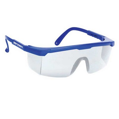 Large Single Lens Blue Frame Safety Glasses