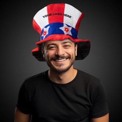 Light Up Silk Screened Uncle Sam Hat(Pad Print)