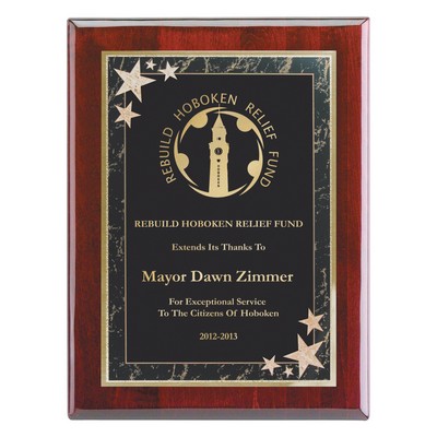 Plaque - 7"x9" Wall Plaque with Black Corner Star Plate (5"x7")